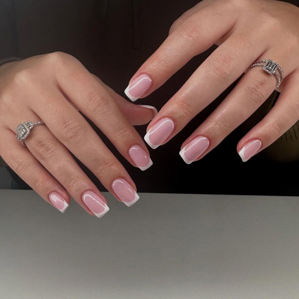 Mid-Length Square French Manicure