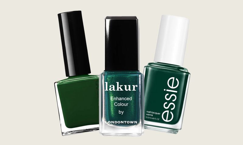 Dark green nail polishes