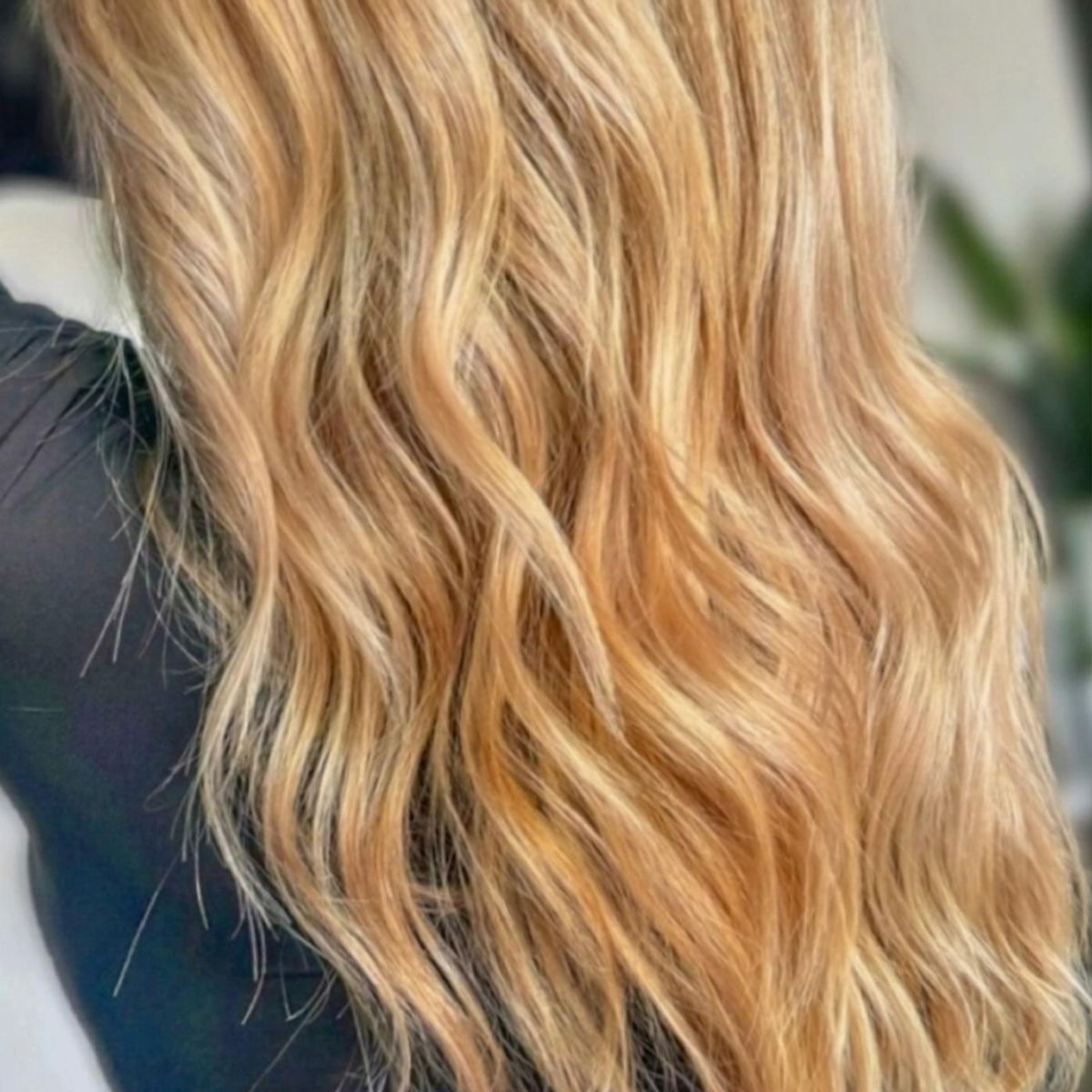 Apricot glazed blonde hair