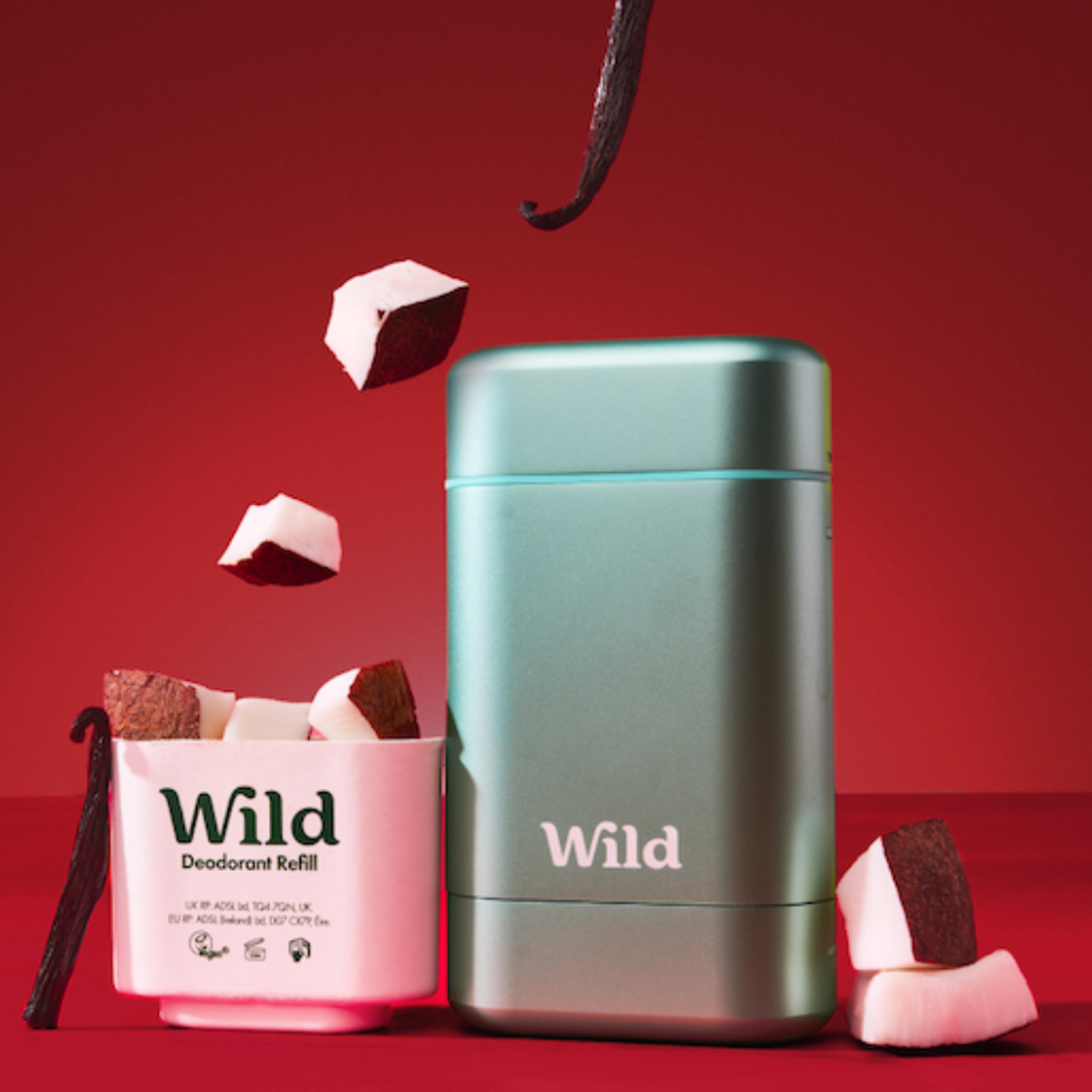 Wild Cosmetics Refillable Aqua Case with Coconut & Vanilla