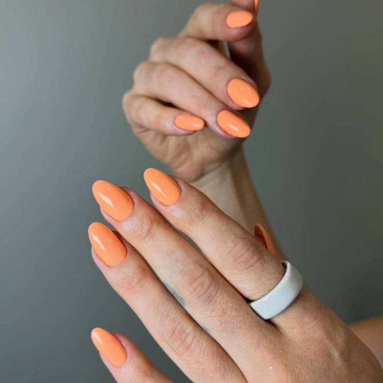 golden apricot nails