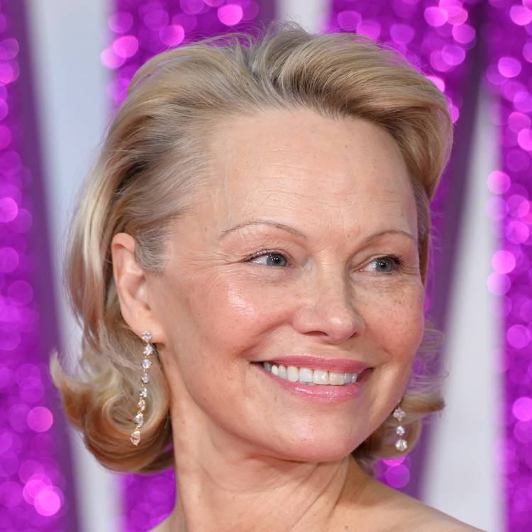 Pamela Anderson attends "The Naked Gun" UK Premiere at Cineworld Leicester Square on July 22, 2025 in London, England