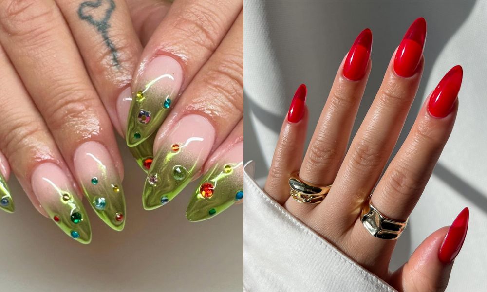 christmas-themed jelly manicures