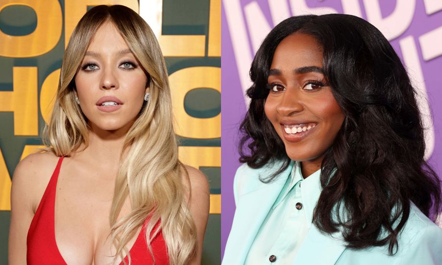 side by side image of Sydney Sweeney and Ayo Edebiri