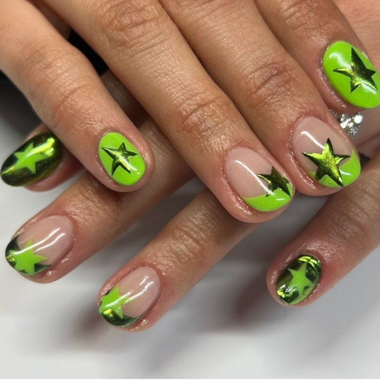 Electric Green Nails