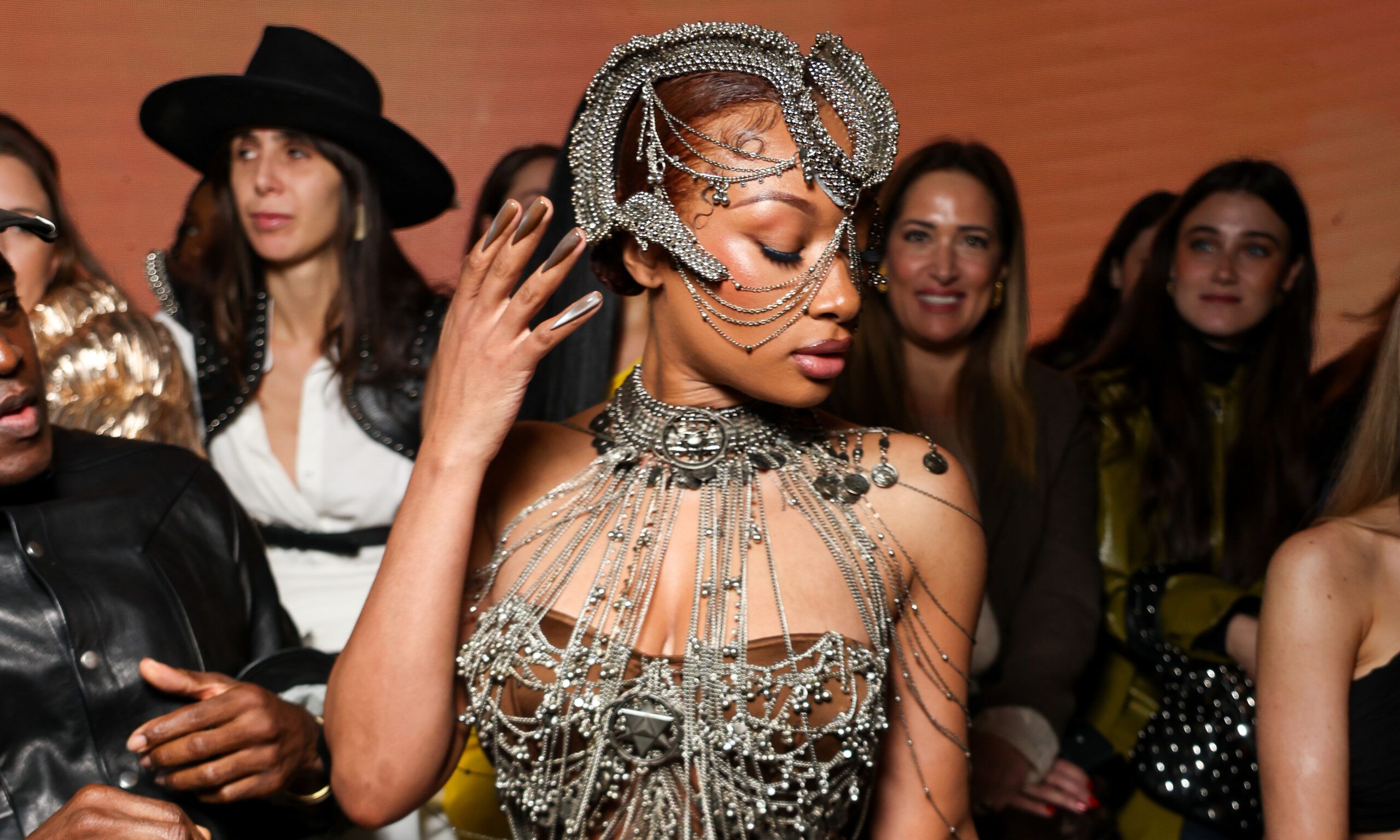 Megan Thee Stallion attends the Gaurav Gupta Haute Couture Spring-Summer 2025 show as part of Paris Fashion Week on January 29, 2025 in Paris, France.