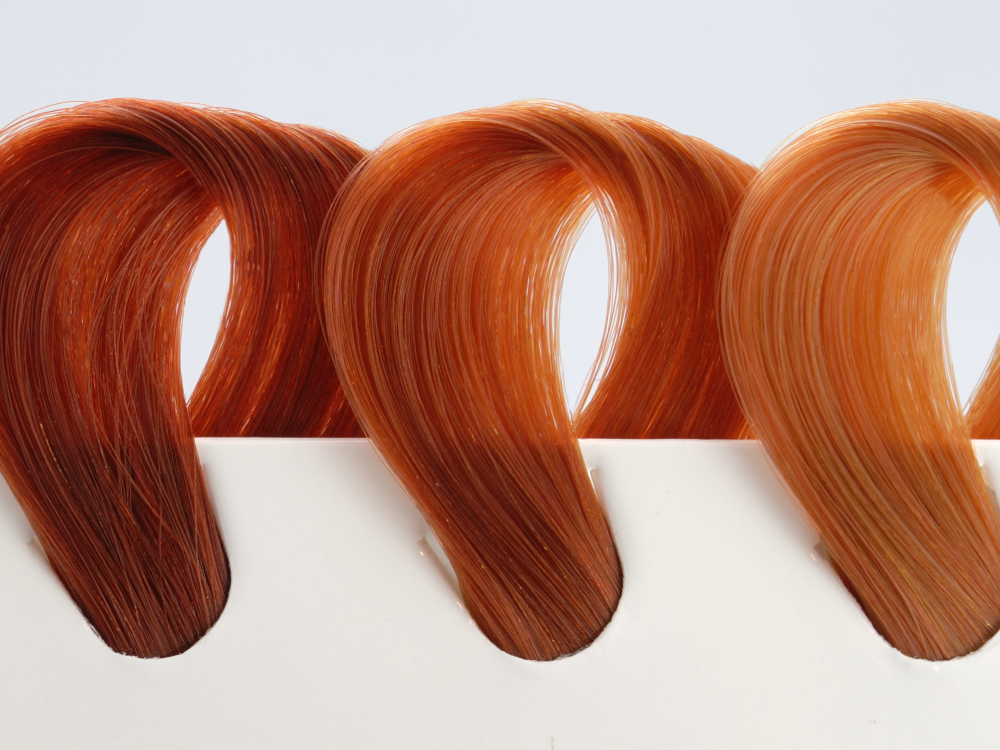 cayenne copper hair swatches