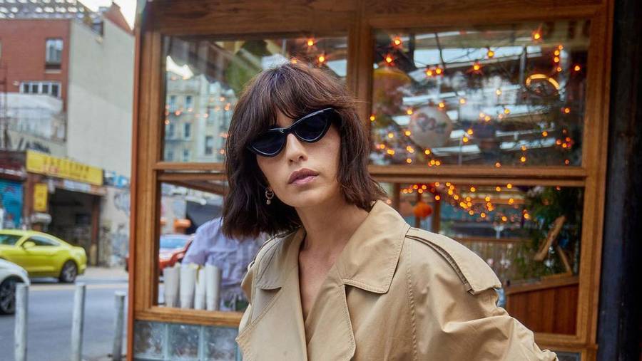 A shoulder-length shaggy bob haircut