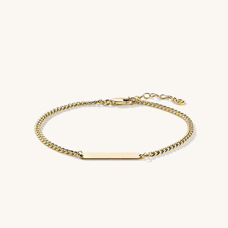 Mejuri Engravable Bar Curb Chain Bracelet