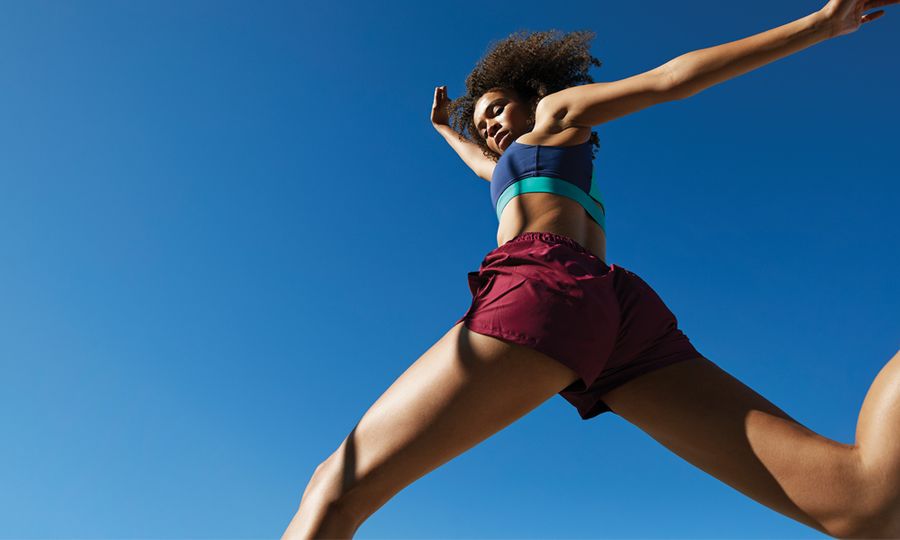 up view of woman working out