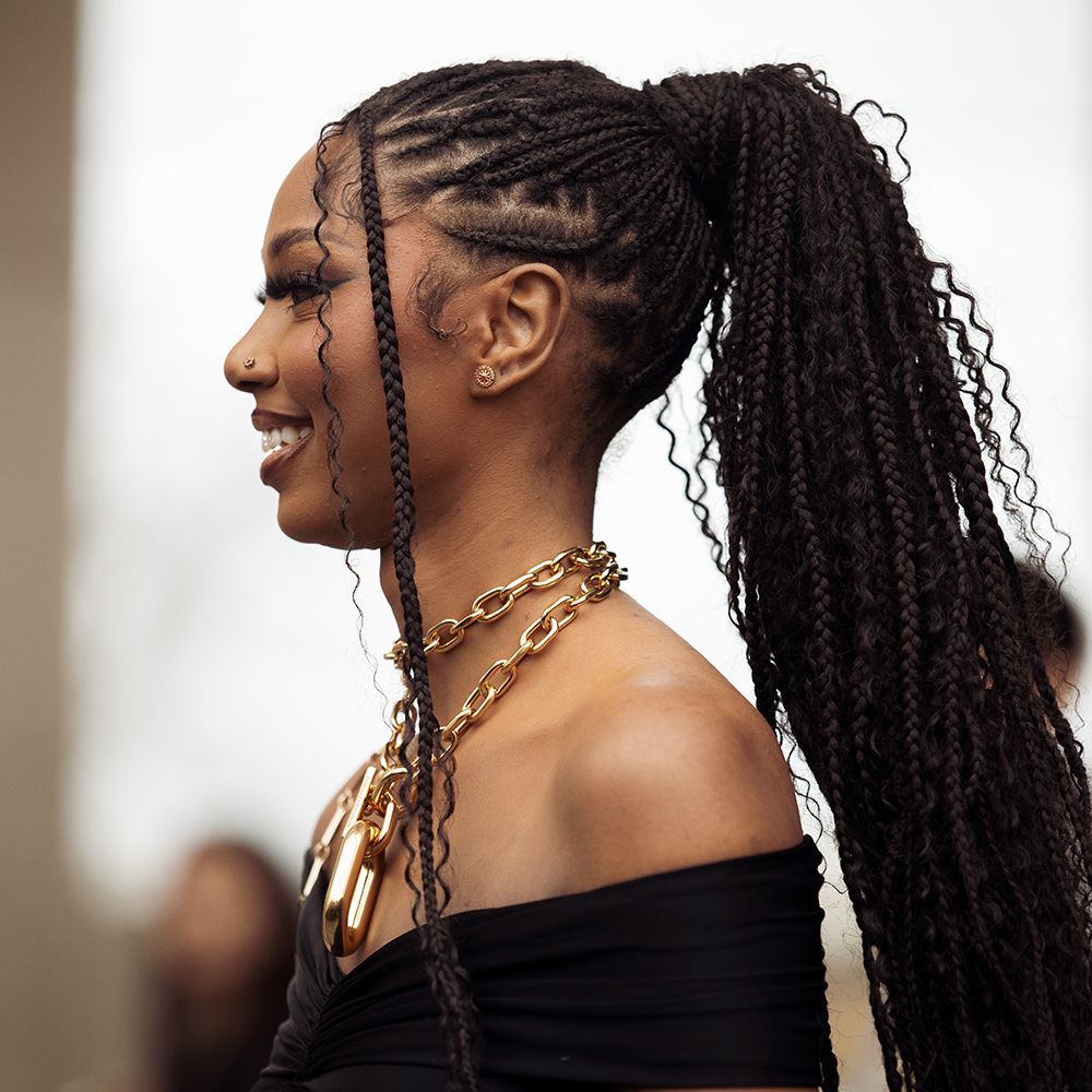 fulani braids high pony