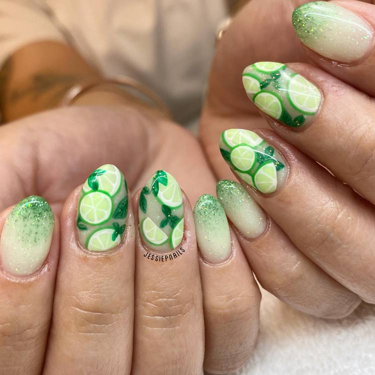 15 Nail Designs to Match Your Mani to Your Favourite Cocktail | Beauty 12 mojito nails