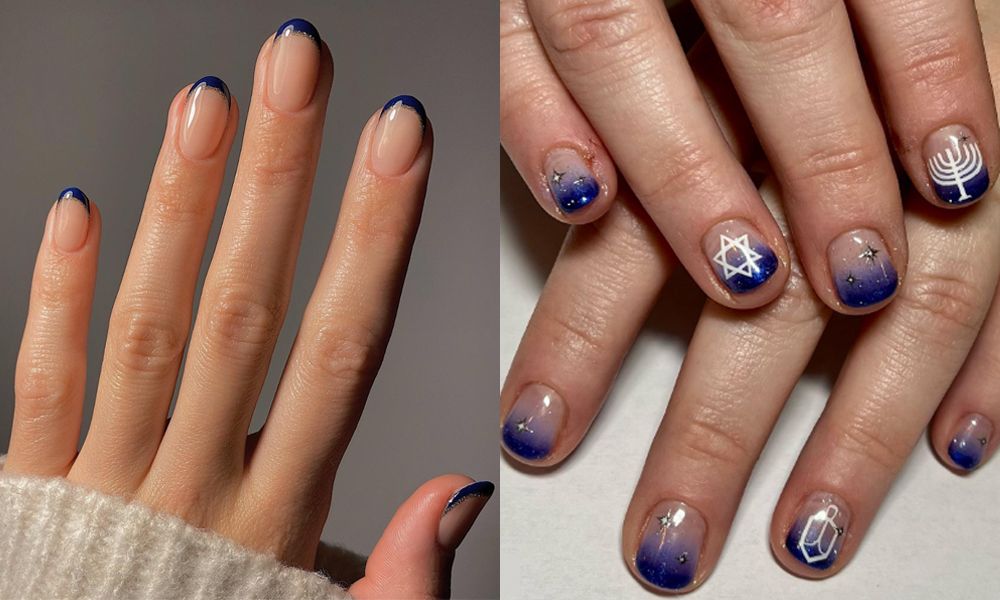 Hanukkah-inspired manicures