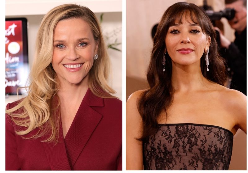 Side-by-side images of Reese Witherspoon and Rashida Jones, both celebrating turning 50 in 2026