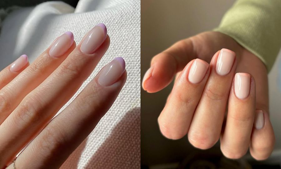 pastel french manicures