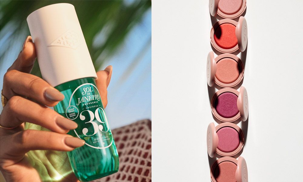 Sol de Janeiro fragrance mist and ILIA powder blushes