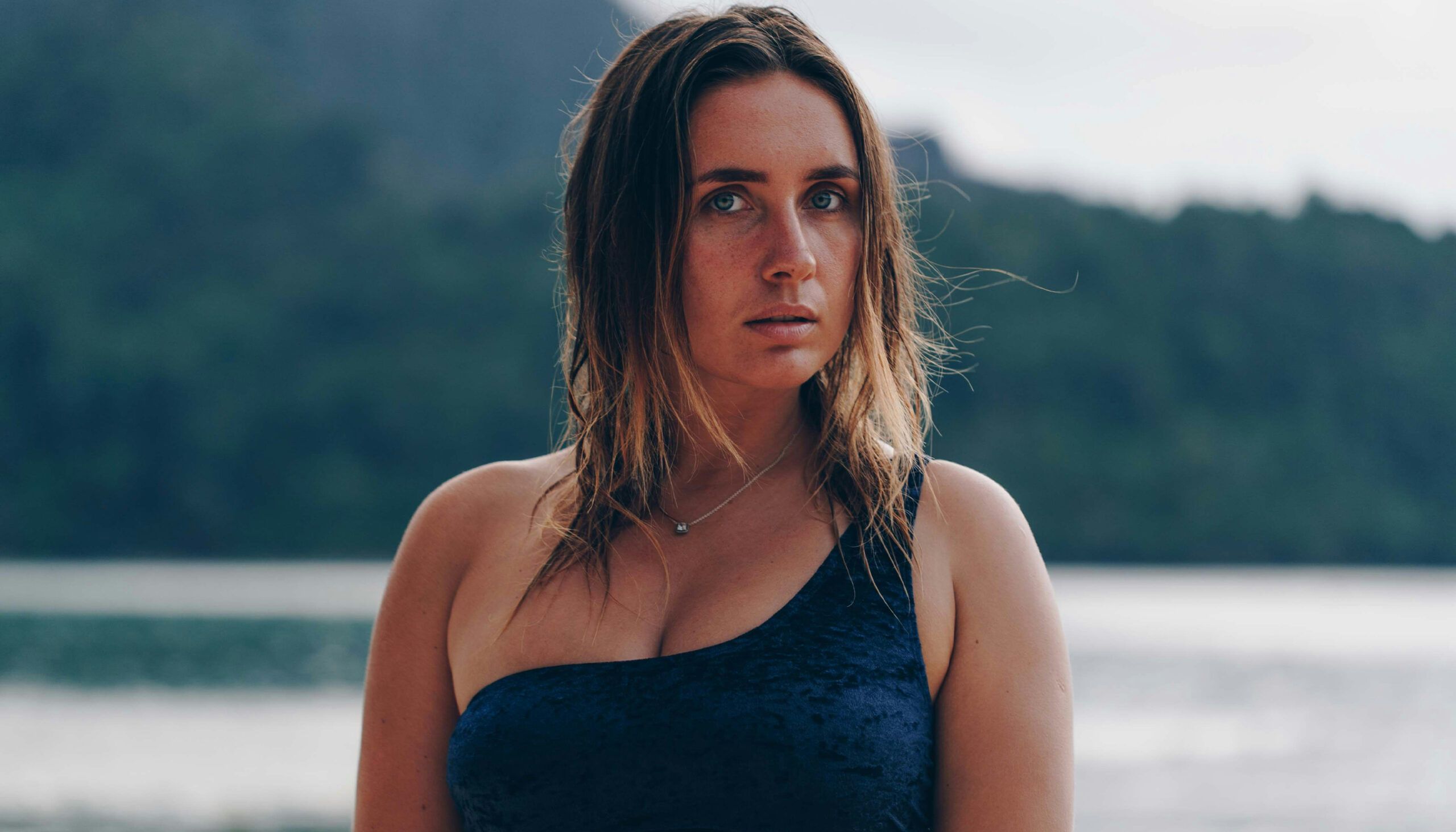 woman in a bathing suit