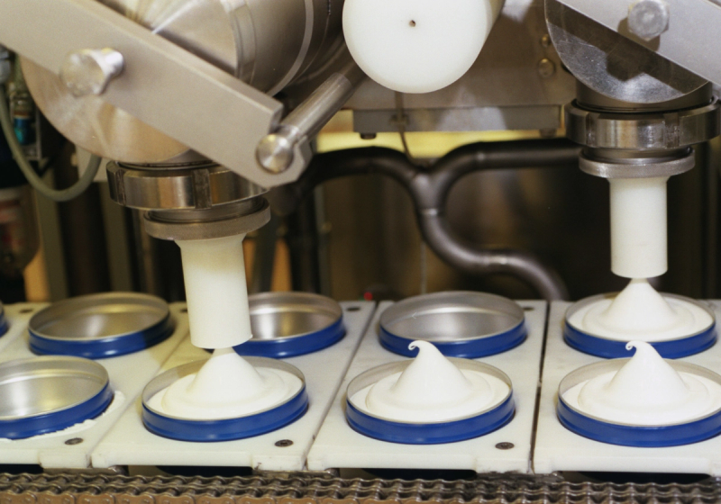 A factory in Hamburg packaging tins of Nivea lotion