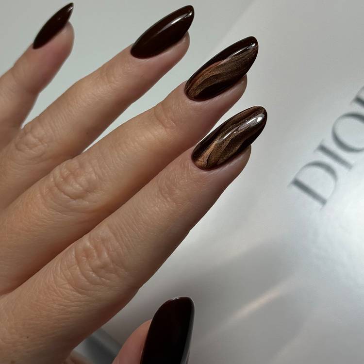 Espresso suede nails