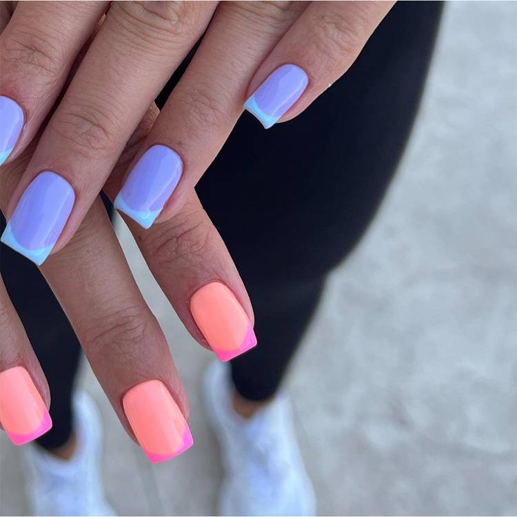 French Manicure Contrast Nails