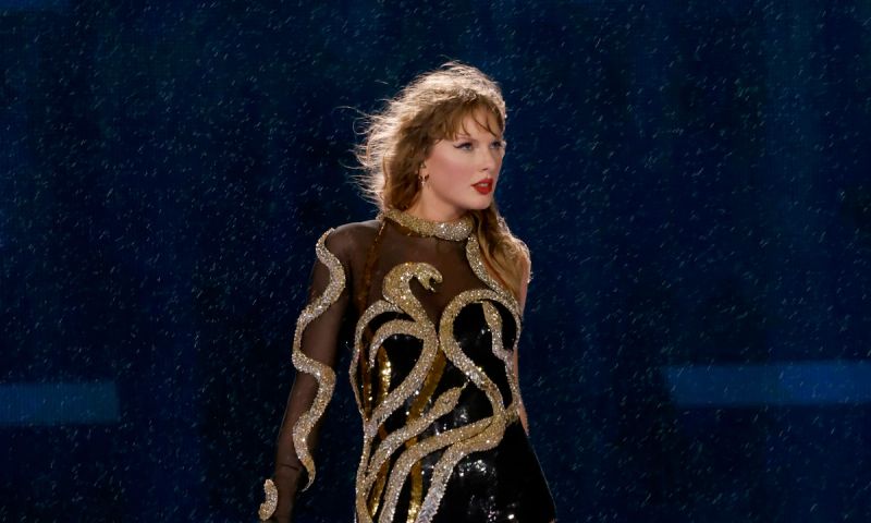 Taylor Swift performs onstage during The Eras Tour at Hard Rock Stadium on October 18, 2024 in Miami Gardens, Florida.