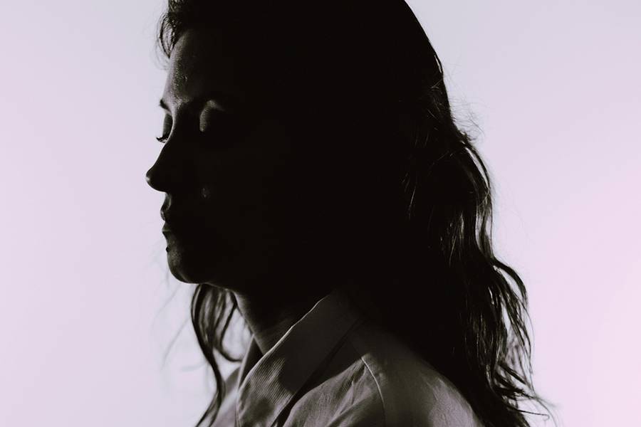 dark shadow of woman outline