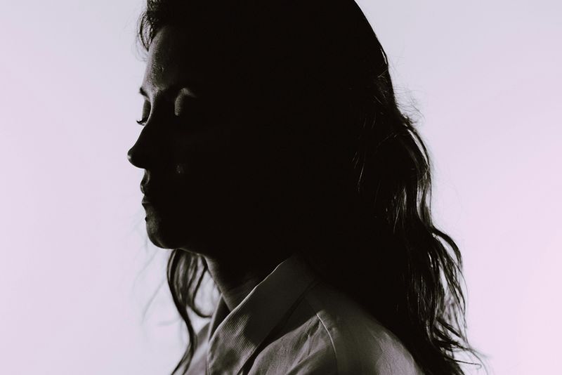 dark shadow of woman outline