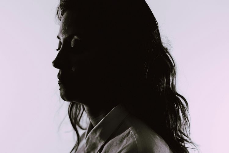 dark shadow of woman outline