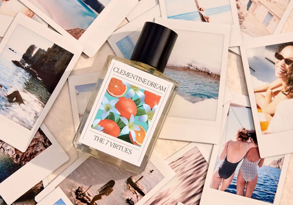 the 7 virtues clementine dream perfume with poloroids