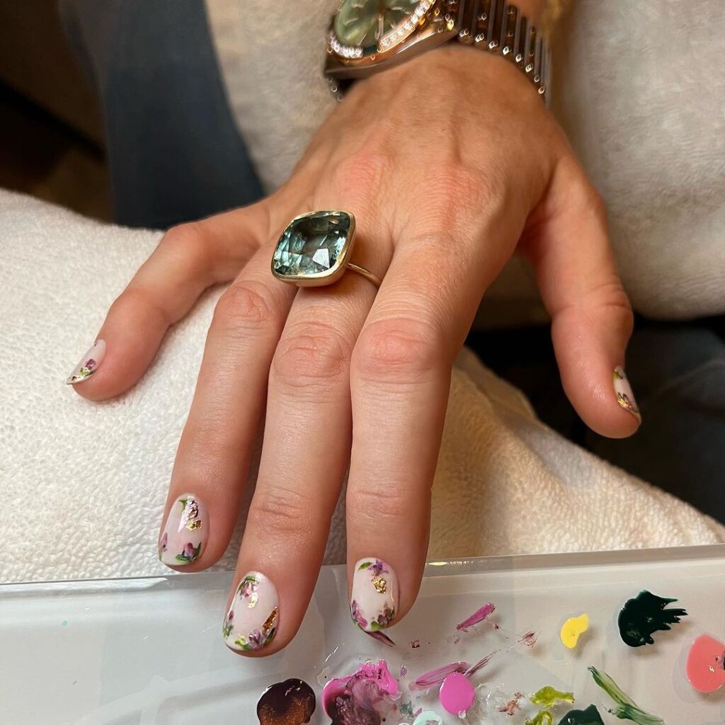 Blake Lively's micro floral manicure