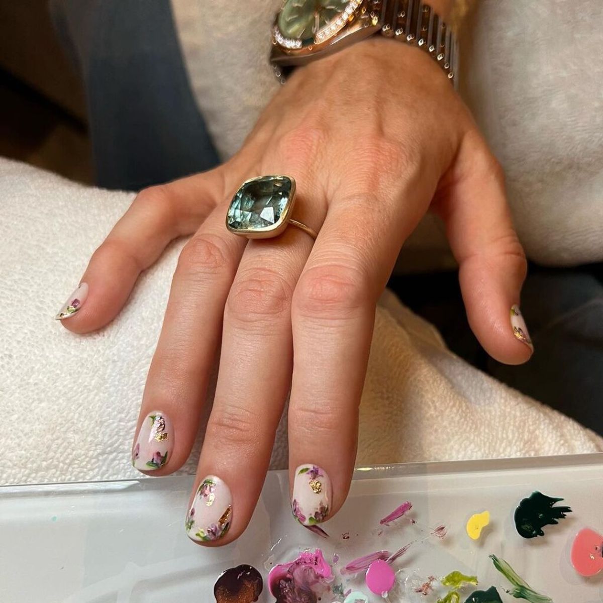 Blake Lively's micro floral manicure
