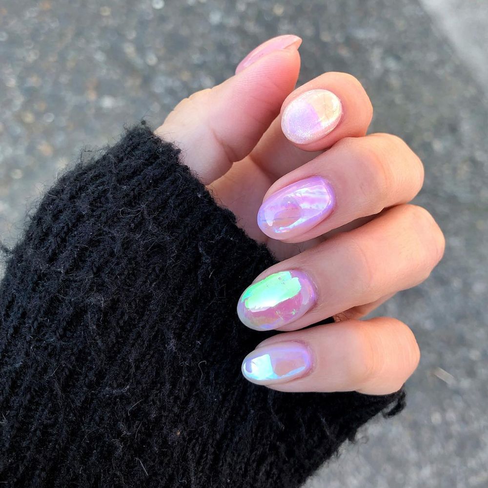 Sea Glass Aurora Nails