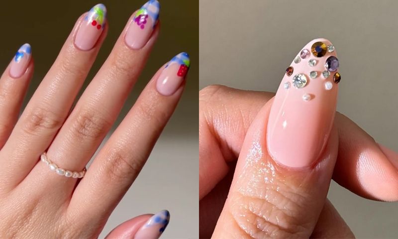 french tip nail art