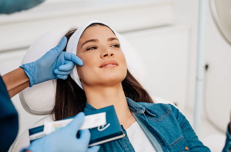woman getting a consultation before fillers