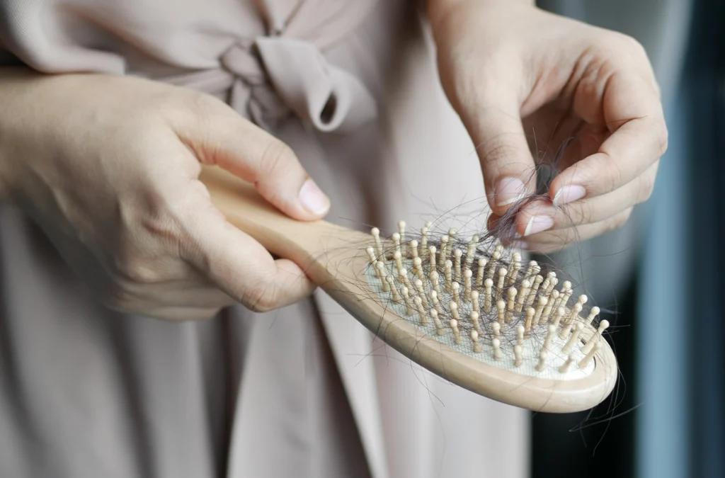 hair on brush
