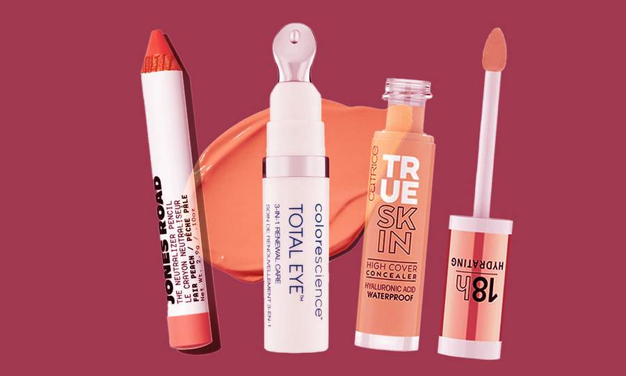concealers on berry background