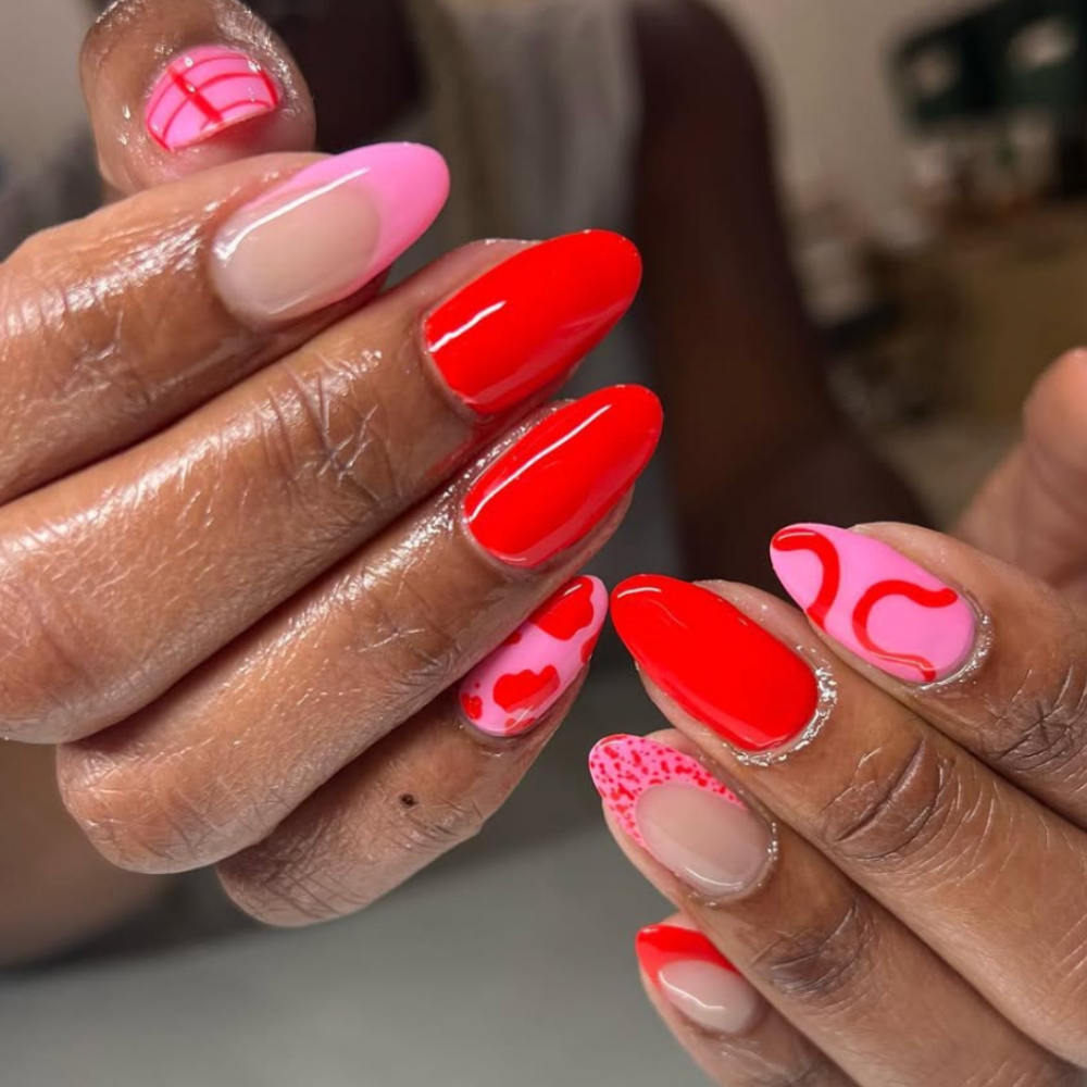 Abstract Pink and Red