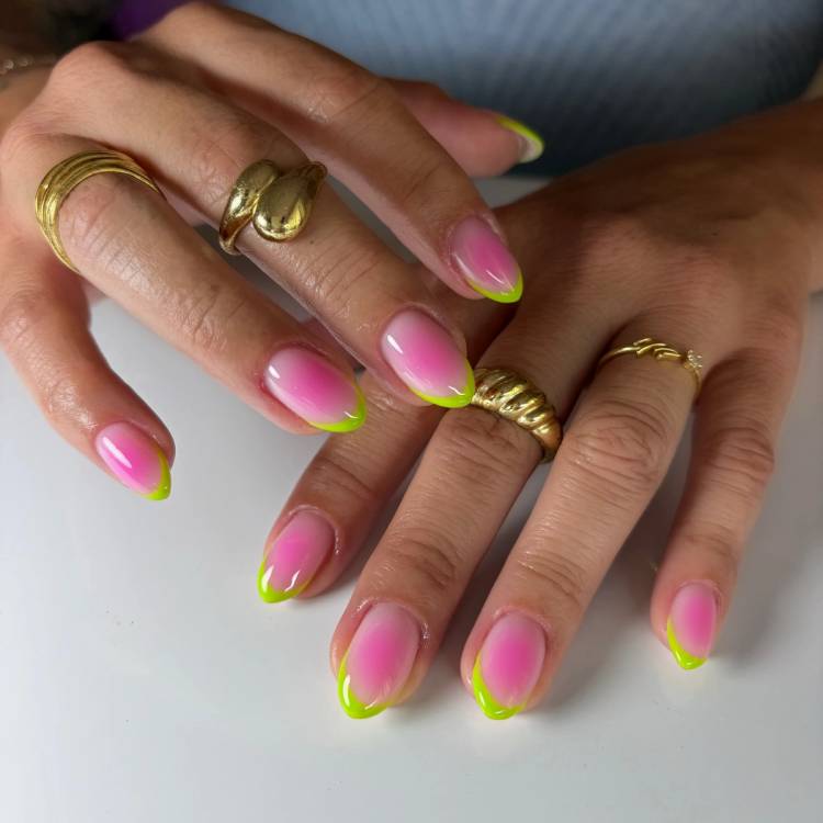 watermelon french manicure