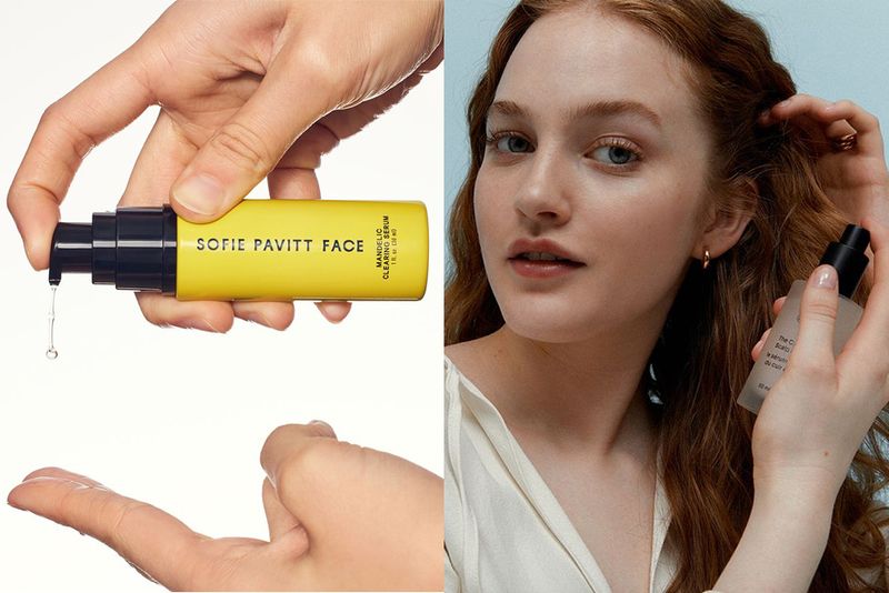 Sofie Pavitt Face product and model using Crown Affair hair oil