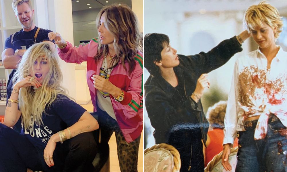 Sally Hershberger doing hair for Miley Cyrus and Meg Ryan
