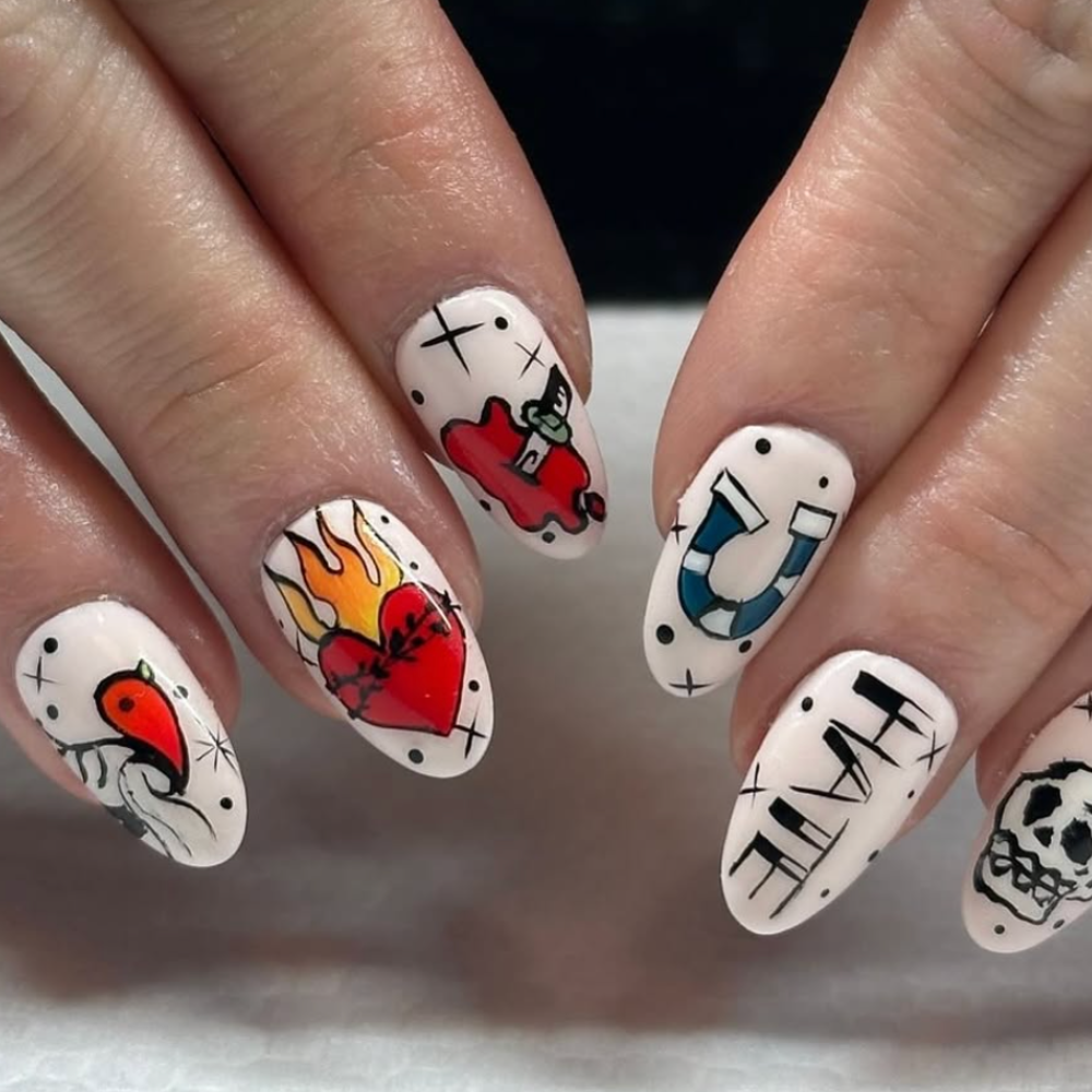 Anti-Love Heart Nails