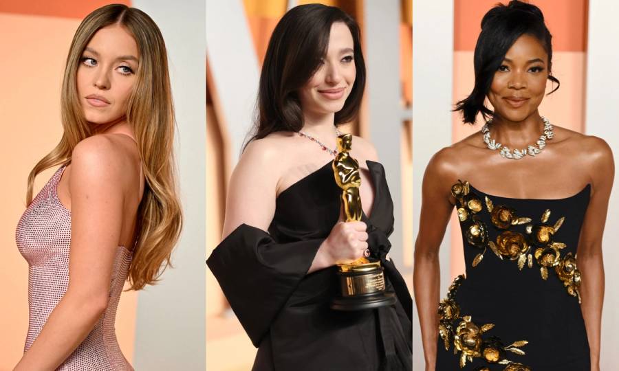 Sydney Sweeney, Mikey Madison and Gabrielle Union attend the 2025 Vanity Fair Oscar Party