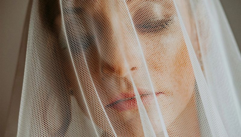 woman in a wedding veil