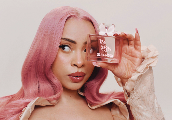 Ice Spice shows off her debut fragrance, In Ha Mood, out now at Ulta Beauty.