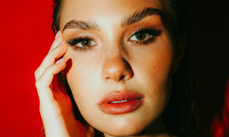 glamorous woman wearing full makeup