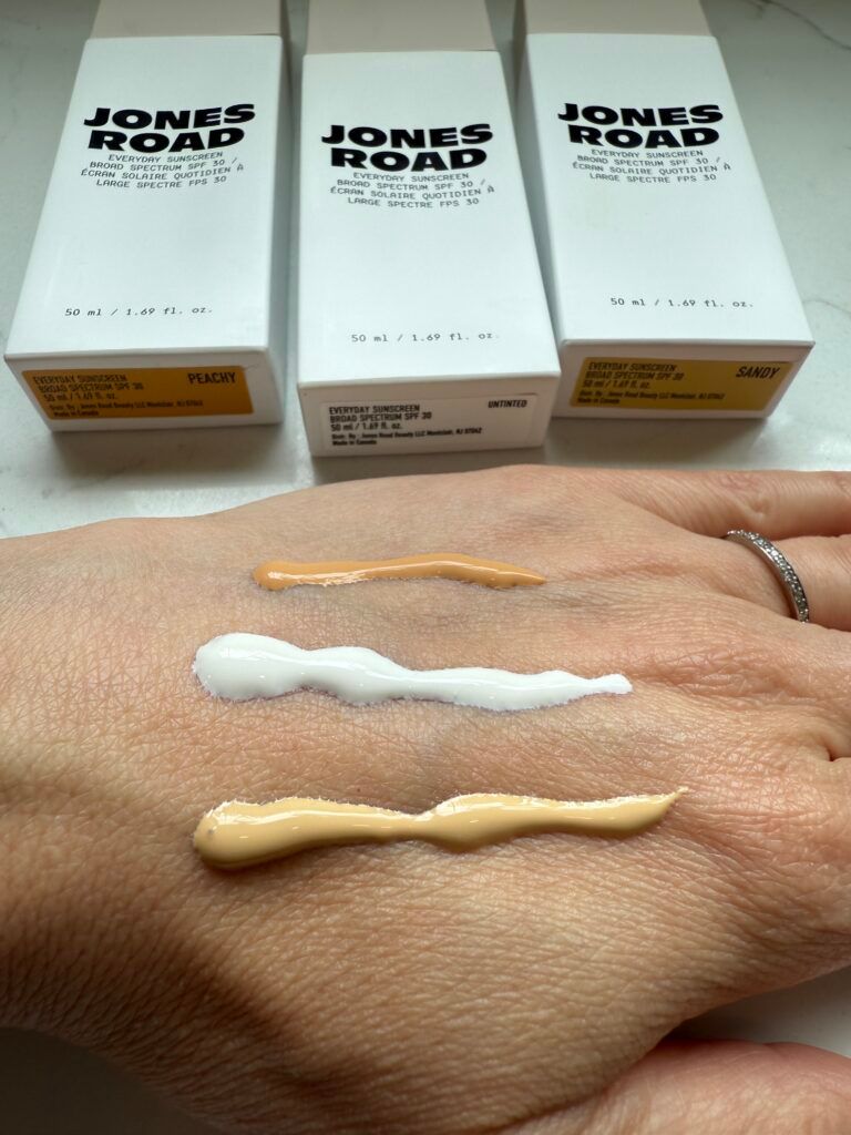 jones road everyday sunscreen swatches