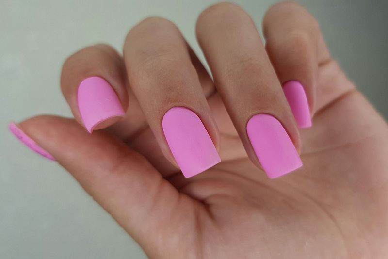 pink square nails