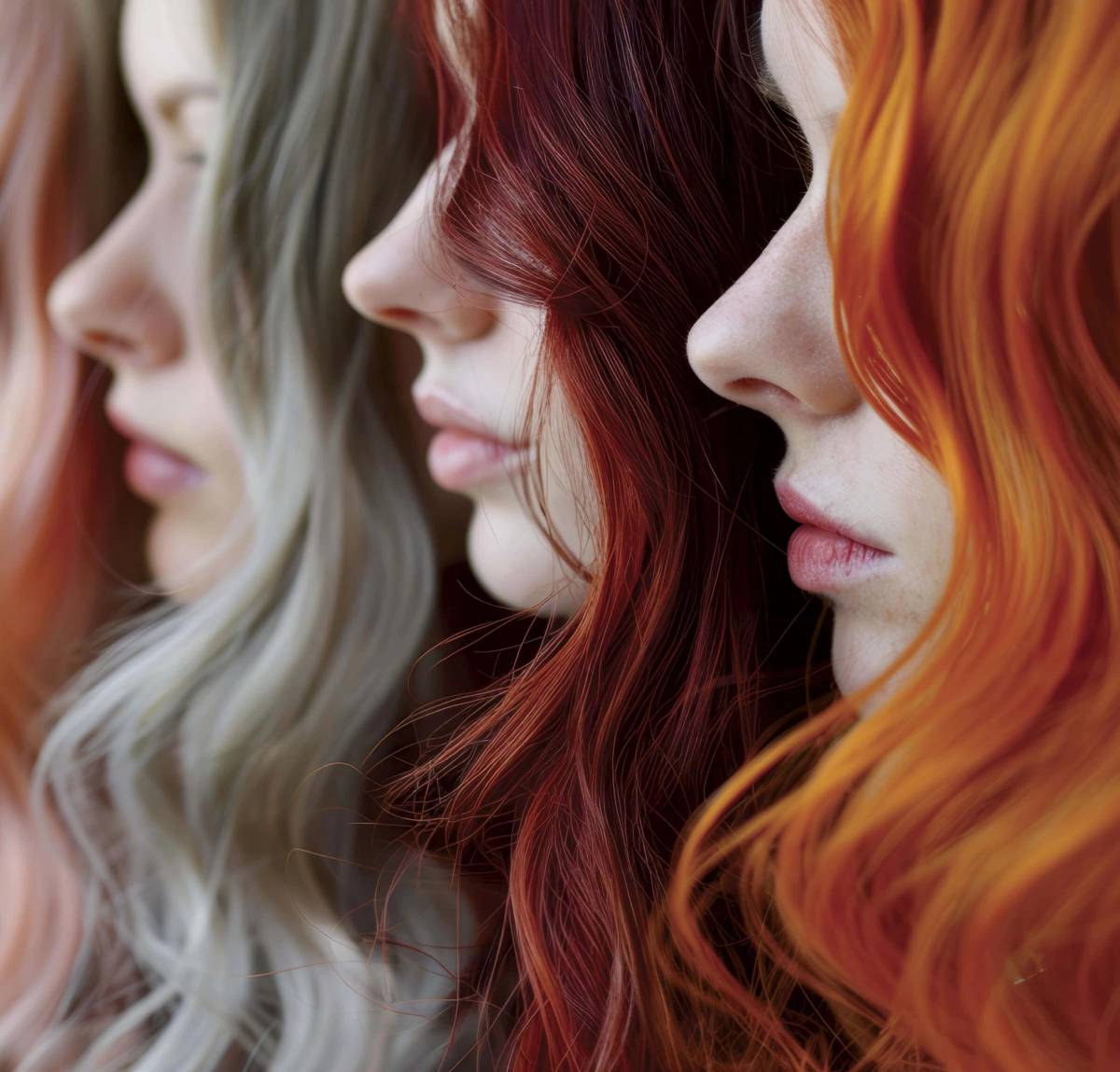 ADOBE STOCK, AI PROMPT: WOMEN WITH DIFFERENT COLORS OF DYED HAIR