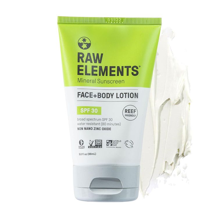 Raw Elements Face and Body Mineral Sunscreen SPF 30 ($17.50)