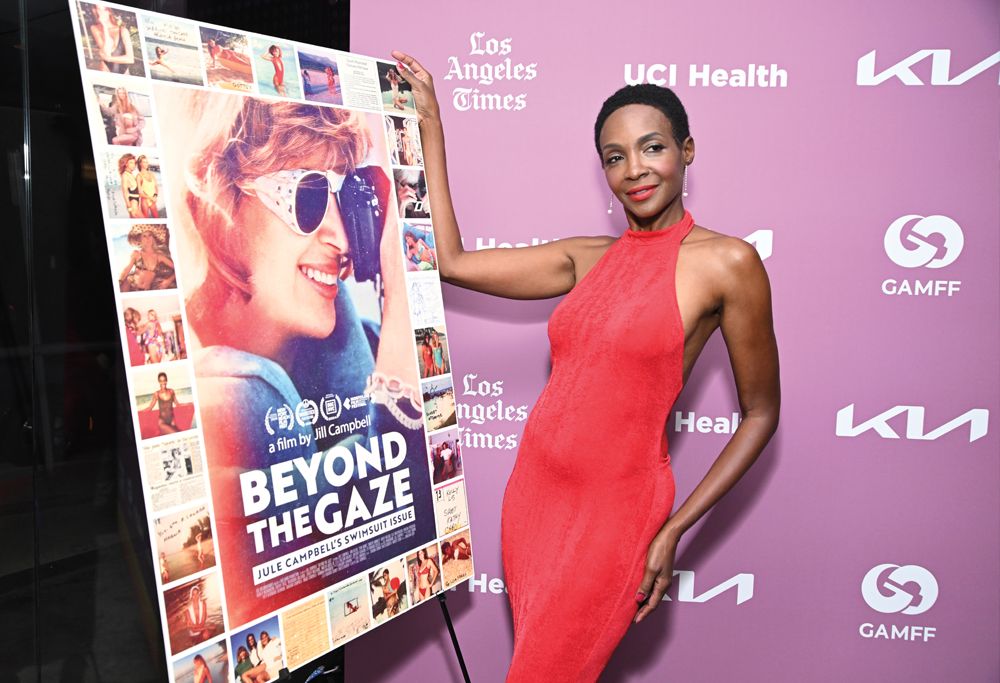 Supermodel Roshumba Williams attends a screening of "Beyond The Gaze: Jule Campbell's Swimsuit Issue" at the 25th annual Newport Beach Film Festival at New Port Theater on October 23, 2024 in Corona del Mar, California.